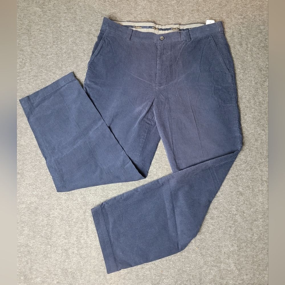 Brooks Brothers Clark Mens Size 40×32 Corduroy Pants  Blue Navy  Flat Classic